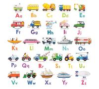 DECOWALL BA-2005N Transport Alphabet Kids Wall Stickers Decals Peel and Stick Removable for Nursery Bedroom Living Room Art murals Decorations