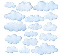 DECOWALL Blue Watercolour Cloud Wall Stickers Decals (DS9-1702)