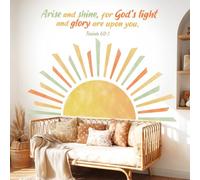 DECOWALL Boho Sunrise Wall Stickers with Bible Verse Isaiah 60:1 - Large Nursery Bedroom Removable Wall Decals for Kids Room Christian Decor (SG2-2523)