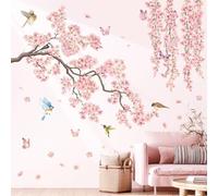 DECOWALL Cherry Blossom Tree Branch Wall Stickers with Birds (SG3-2320)