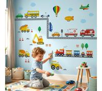 DECOWALL Construction Vehicles and Road Wall Stickers (DS8-8047)