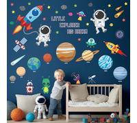 DECOWALL DSL-8058 Solar System Planets Wall Sticker Space Wall Sticker Space Wall Sticker Wall Decoration for Bedroom Children's Room Baby Room