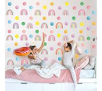 DECOWALL DSL-8059 103pcs Rainbow Polka Dots Wall Stickers Boho Decals Removable for Kids Girls Boys Room Bedroom Nursery Classroom Art Home Décor Decoration