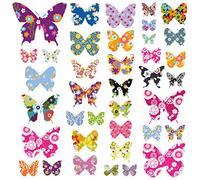 DECOWALL DW-1201 38 Colourful Butterflies Kids Wall Stickers Decals Peel and Stick Removable for Nursery Bedroom Living Room Art murals Decorations