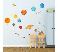 DECOWALL DS9-1501S The Solar System (Medium) Kids Wall Stickers Decals Peel and Stick Removable for Nursery Bedroom Living Room Art murals Decorations