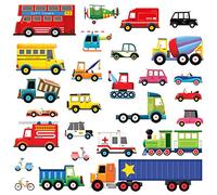 DECOWALL DW-1605 27 Transports Kids Wall Stickers Decals Peel and Stick Removable for Nursery Bedroom Living Room Art murals Decorations