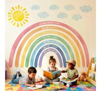 DECOWALL Extra Large Rainbow Wall Stickers - Positive Affirmation Quotes Wall Decals for Kids Bedroom, Nursery & Playroom - Removable PVC Wall Art (FH4-2524)