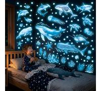 DECOWALL Glow in the Dark Ocean Animals Wall Stickers Decals (GDS4-7003)