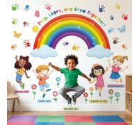 DECOWALL Kids Rainbow Learning Wall Stickers Play Corner Decals (SG2-2508)