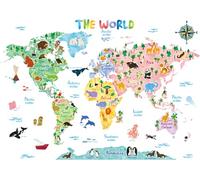 DECOWALL Large Animal World Map Wall Stickers Decals for Kids (SG2-1615S)