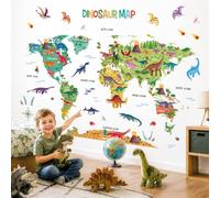 DECOWALL Large Educational Dinosaur World Map Wall Stickers (SG2-2312)