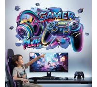DECOWALL Large Gamer Wall Stickers Gaming Controller & Headset (SG2-2601)