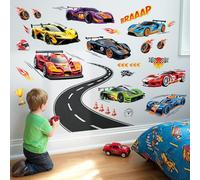 DECOWALL Large Racing Cars and Race Track Wall Stickers Decals (SG2-2517)