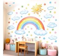 DECOWALL Large Rainbow Sun Clouds Stars Wall Stickers Decals (SG3-2314)