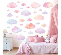 DECOWALL Pastel Watercolour Cloud Wall Stickers Decals for Kids (DS4-8094)