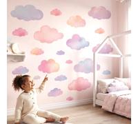 DECOWALL Pastel Watercolour Cloud Wall Stickers Nursery Decor (DS9-8099)