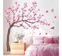 DECOWALL Pink Cherry Blossom Tree Wall Stickers Birds h:141cm (SG4-2306)