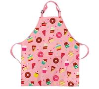 DECOWALL Pink Cupcake & Donut Apron with Pocket, Adjustable (AP-002)