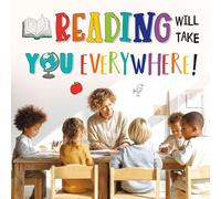 DECOWALL Reading Corner Wall Stickers Decals Décor Classroom Kids Room Inspirational Nursery Art Bedroom Library Peel and Stick Book Playroom Quotes School Educational (DS9-8092)