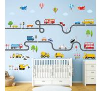 DECOWALL Road Cars Transport Kids Wall Stickers Peel & Stick (SG3-2308)