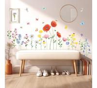 DECOWALL SG-2103 Garden Flower Wall Stickers Floral Plant Butterfly Decals Removable for Nursery Bedroom Living Room Art Home Decor murals Decoration