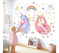 DECOWALL SG2-2322 Large Unicorn Wall Stickers Rainbow Kids Colorful Decals Removable for Girls Nursery Bedroom Living Room Art Home Decor Decoration