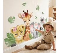 DECOWALL SG2-2410 Jungle Animals Watercolour Wall Stickers