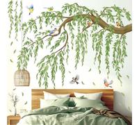 DECOWALL Tree Branch Wall Stickers with Birds and Hanging Leaves (SG4-2521)