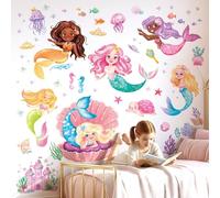 DECOWALL Under The Sea Mermaid Wall Decals Ocean Starfish Turtle Fish Wall Stickers Baby Nursery Girls Bedroom Bathroom Wall Decor (SG2-2511)