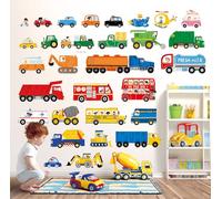 DECOWALL Vehicle Wall Stickers for Kids, Cars, Trucks & Diggers (DS9-8064)