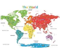 DECOWALL X-Large Landmark World Map Wall Stickers Decals (DL3-1902N)