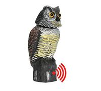 Decoy Owl with Rotating Head, Bird Deterrent, Fake Owl Scarecrow To Scare Birds Away, Realistic Decor for Patio Yard Garden Farm, To Scare Hawks, Squirrels, Rabbits