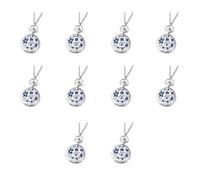 Decqerbe 10X Couple Models Classic Fashion Retro Quartz Small Silver Lotus Blue Flower Pocket Watch