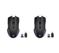 Decqerbe 2X Wireless Mouse Mouse Jiggler Mouse Mover LED Rechargeable 2.4G Mause Ergonomic Mini Mouse USB Optical Mice 1600 DPI