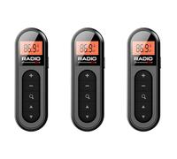 Decqerbe 3X Mini Pocket FM Radio Rechargeable Portable 76-108MHZ Radio Receiver with Backlight LCD Display Wired 3.5mm Headphones