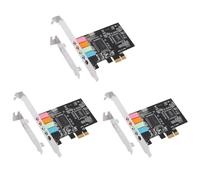 Decqerbe 3X PCIe Sound Card 5.1, PCI Express Surround Card 3D Stereo Audio with High Sound Performance PC Sound Card CMI8738 Chip