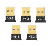 Decqerbe 5Pcs USB Bluetooth Adapter 5.3 Bluetooth Receiver Speaker Mouse Key Bluetooth Computer Wireless Driverless Audio Adapter, Easy to Use Fine Workmanship