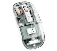 Decqerbe Transparent Magnetic Triple Mode Bluetooth Compatible 2.4G Wireless Mouse One-Click Desktop Type-C Rechargeable(Green) Easy to Use