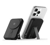 decqle 001 Magnetic Wireless Power Bank 10000mAh Foldable Stand Battery Pack Portable Charger Compatible with MagSafe for iPhone 12/13/14/15 Series 2024 (Black)002