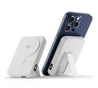 decqle 001 Magnetic Wireless Power Bank 10000mAh Foldable Stand Battery Pack Portable Charger Compatible with MagSafe for 12/13/14/15 Series 2024 (off white)002