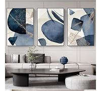 Decroreon Abstract Canvas Art, Blue and Grey Wall Art, Modern Artwork for Living Room, 16x24inch