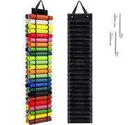 DecroXmas Vinyl Rolls Storage Organizer Vinyl Storage Rack with 48 Compartments Holder Wall Mount Vinyl Storage for Craft Room Black (Black)