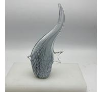 DECRZPB Coloured Glaze Art Gray Tropical Fish Glass Figurine Handmade Blown Glass Paperweights Gift for Birthday Home Decor Table Ornament