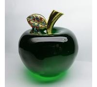 DECRZPB Crystal Apple Paperweight Green Glass Ornament Fruit Figurine Christmas Birthday Wedding Gift Living Dining Table Home Decor