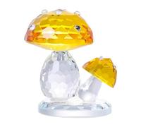 DECRZPB Crystal Figurine Yellow Mushroom Ornament Glass Birthday Wedding Gift Living Dining Table Decor