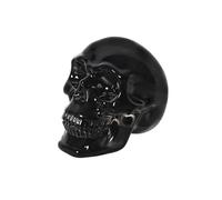 DECRZPB Crystal Ornament Black Skull Glass Figurine Handmade Sculpture Art Gift for Birthday Home Table Ornament