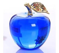 DECRZPB Crystal Ornament Blue Apple Glass Fruit Figurine Paperweight Handmade Art Gift for Christmas Birthday Ornament