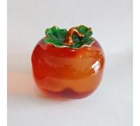 DECRZPB Crystal Ornament Red Persimmon Glass Figurine Handmade Sculpture Art Gift for Birthday Home Table Ornament