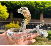 DECRZPB Crystal Ornament Snake Glass Figurine Handmade Sculpture Art Gift for Birthday Home Table Ornament