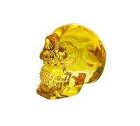 DECRZPB Crystal Ornament Yellow Skull Glass Figurine Handmade Sculpture Art Gift for Birthday Home Table Ornament